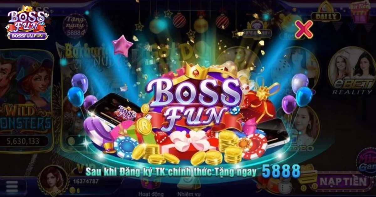 Đăng nhập Bossfun tr&ecirc;n m&aacute;y t&iacute;nh