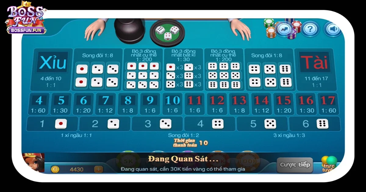 Quy tr&igrave;nh chơi game Sicbo