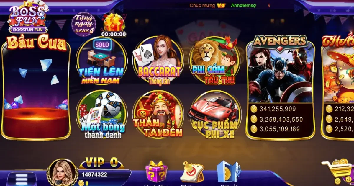 Nổ hũ Bossfun &ndash; Trải Nghiệm Tr&ograve; Chơi Nổ Hũ Đổi Thưởng Hấp Dẫn