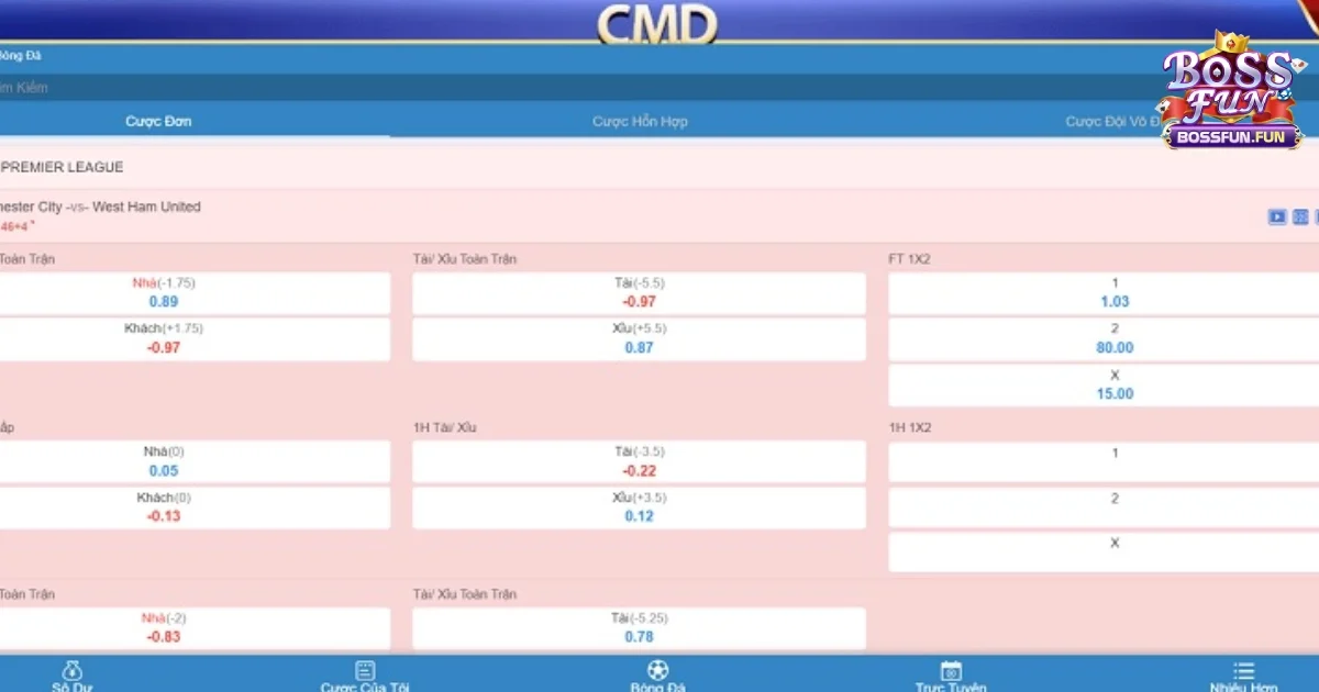 Hướng Dẫn Đặt Cược Thể Thao Bossfun D&agrave;nh Cho Người Mới