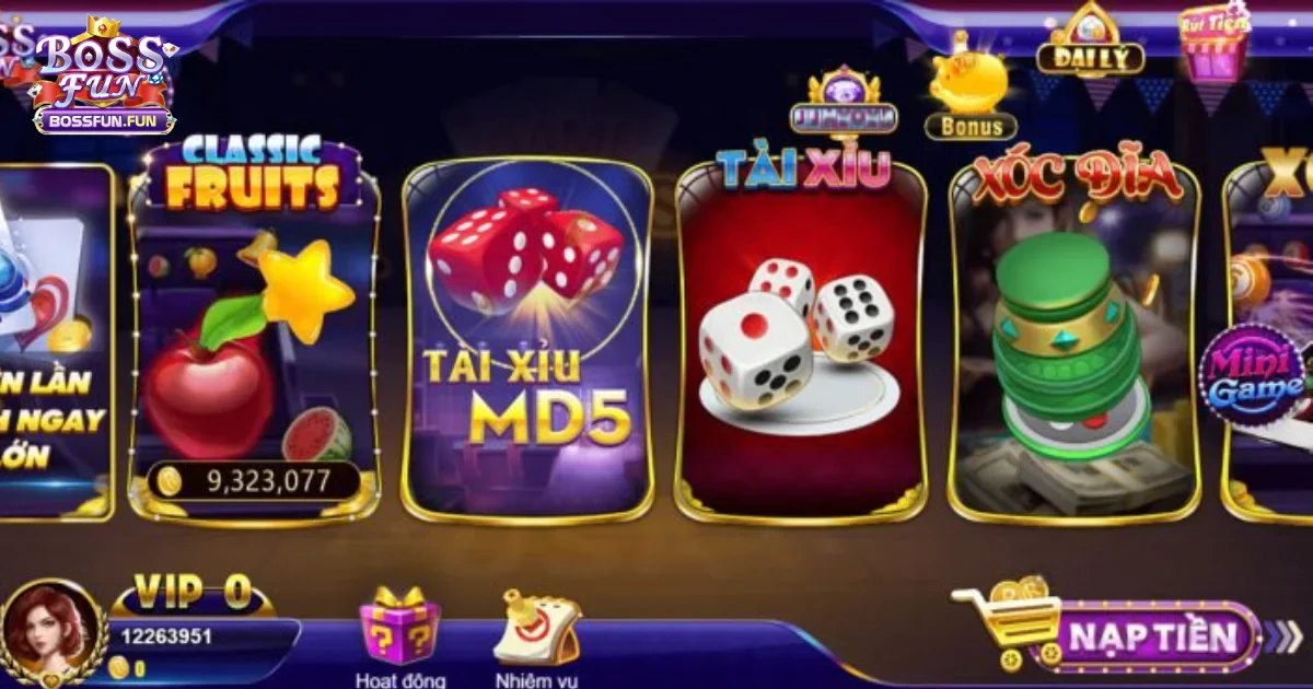 X&oacute;c đĩa Bossfun &ndash; Trải Nghiệm Tr&ograve; Chơi X&oacute;c Đĩa Đổi Thưởng Đỉnh Cao